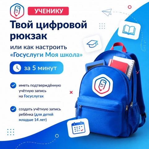 Твой цифровой рюкзак или как настроить «Госуслуги  Моя школа» за 5 минут